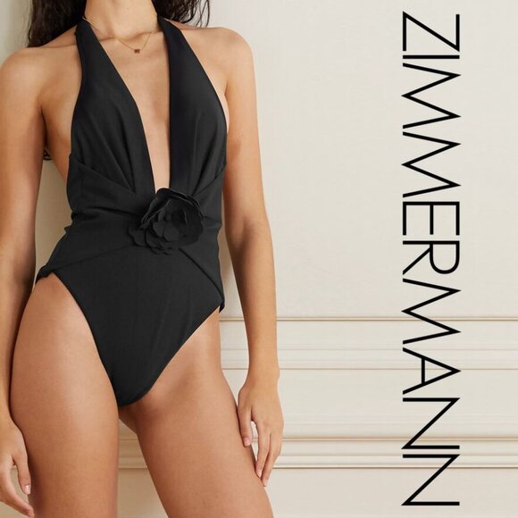 ZIMMERMANN Lovestruck one piece Black 6/8 NWOT - Picture 2 of 11